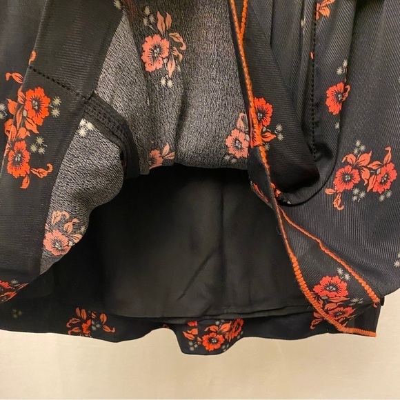 Scotch & Soda NWT Raffia Town Mini Skirt Black Orange Floral Size Small New - Picture 5 of 13